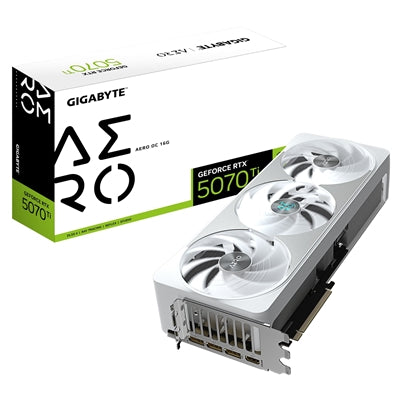 Gigabyte RTX 5070 Ti AERO OC 16GB GDDR7 White Gaming GPU Gigabyte RTX 5070 Ti AERO OC 16GB GDDR7 White Gaming GPU